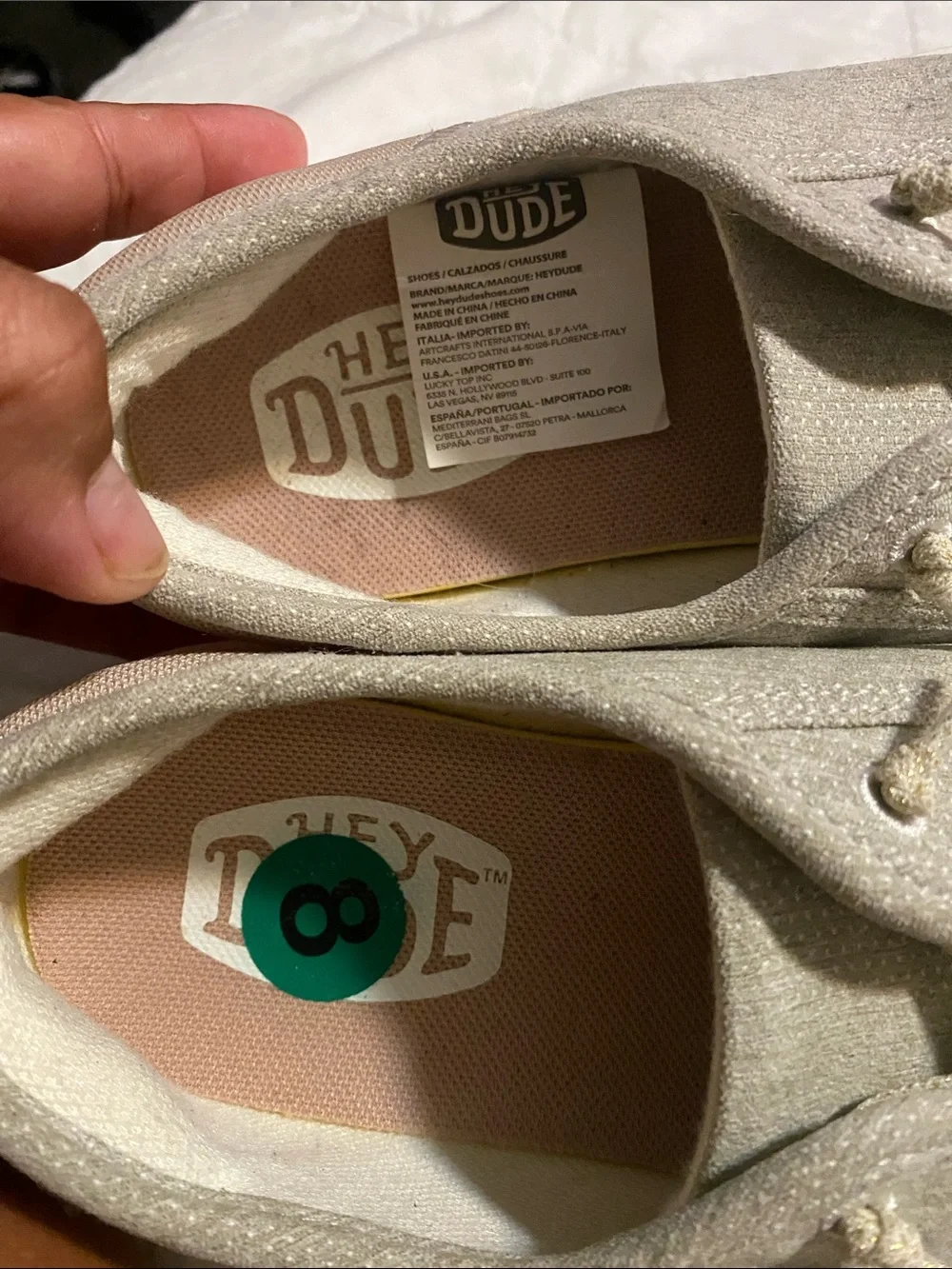 Hey Dude Sparkle Lace-Up Sneakers - Light Beige